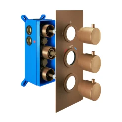 Aquadry Oria Bronze Effect 3 Outlet Wall Diverter Shower Mixer