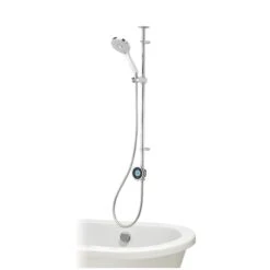 Aqualisa Optic Q Exposed Valve Gravity-pumped Smart Digital Mixer Shower With Overflow Bath Filler & Adjustable Head