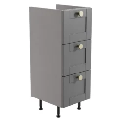 Ashford Matt Dusty Grey Shaker Freestanding 3 Drawer Base Unit (W)295mm (H)820mm