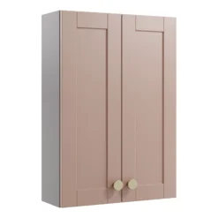 Ashford Matt Dusty Pink Shaker Double Wall Cabinet Without Mirror Doors (W)495mm (H)720mm