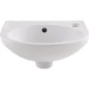 Bori White Oval Wall-mounted Cloakroom Basin (W)35cm