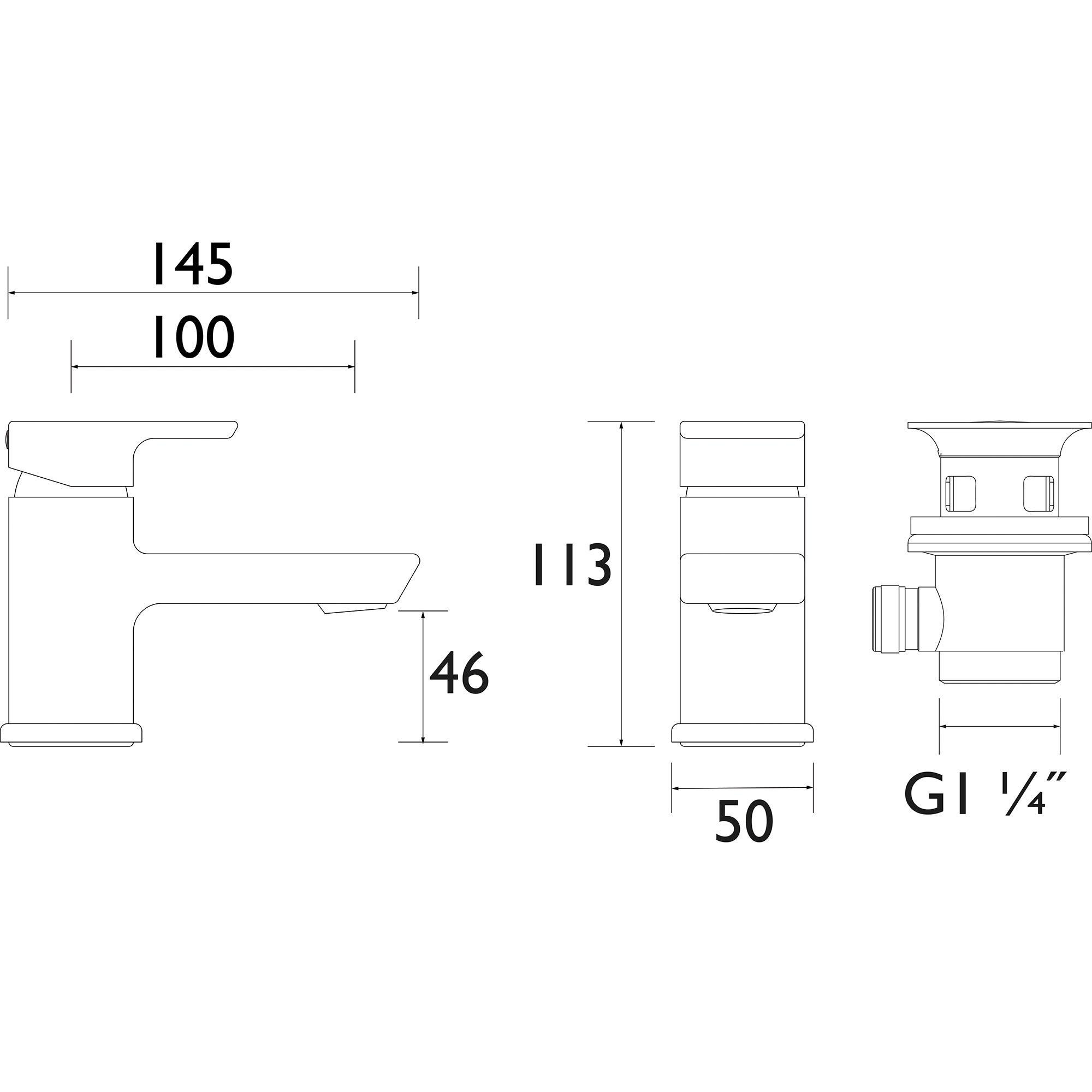 Bristan Noctis Black Deck Mixer Tap 7 Bristan Noctis Black Deck Mixer Tap - Image 7