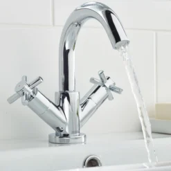 Bristan Nurture Standard Chrome Effect Deck-mounted Manual Basin Mixer Tap -Ideal Standard Shop bristan nurture standard chrome effect deck mounted manual basin mixer tap5014868068121 06i BQ