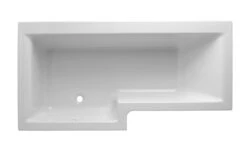 Cooke & Lewis Adelphi Acrylic Left-handed L-shaped White Shower 0 Tap Hole Bath (L)1675mm (W)850mm