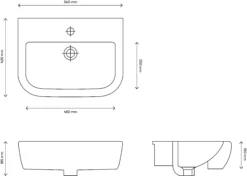 Cooke & Lewis Affini White Square Semi-recessed Basin (W)56cm -Ideal Standard Shop cooke lewis affini white square semi recessed basin w 56cm5397007210361 01t