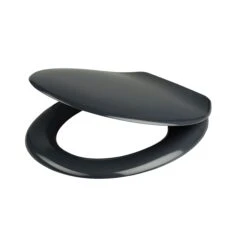 Cooke & Lewis Genoa Grey Standard Soft Close Toilet Seat