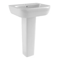 Cooke & Lewis Santoro White Close-coupled Toilet & Full Pedestal Basin