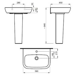 Cooke & Lewis Santoro White Close-coupled Toilet & Full Pedestal Basin -Ideal Standard Shop cooke lewis santoro white close coupled toilet full pedestal basin3663602029434 03t