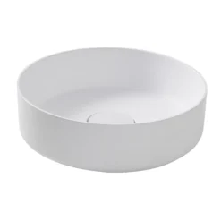 GoodHome Apanas White Round Counter-mounted Counter Top Basin (W)38cm