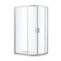 GoodHome Beloya Left-handed Offset Quadrant Shower Enclosure & Tray With Corner Entry Double Sliding Door (W)1000mm (D)800mm