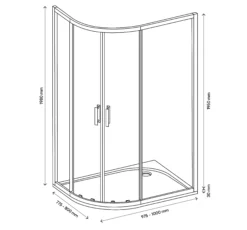 GoodHome Beloya Right-handed Offset Quadrant Shower Enclosure & Tray With Corner Entry Double Sliding Door (W)1000mm (D)800mm -Ideal Standard Shop goodhome beloya right handed offset quadrant shower enclosure tray with corner entry double sliding door w 1000mm d 800mm5059340136394 01t