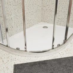 GoodHome Beloya Right-handed Offset Quadrant Shower Enclosure & Tray With Corner Entry Double Sliding Door (W)1000mm (D)800mm -Ideal Standard Shop goodhome beloya right handed offset quadrant shower enclosure tray with corner entry double sliding door w 1000mm d 800mm5059340136455 02i