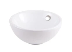 GoodHome Blanca White Round Counter-mounted Counter Top Basin