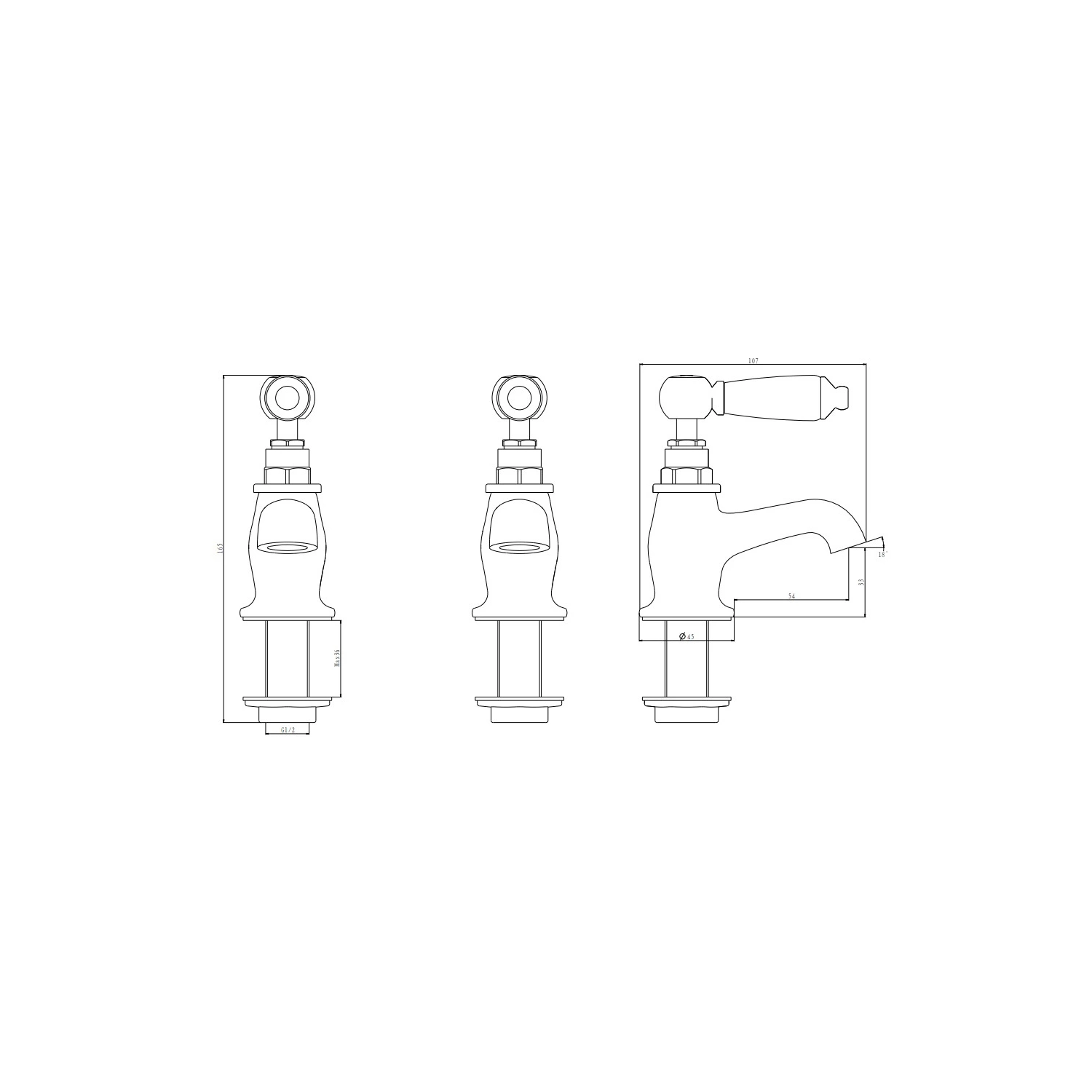 GoodHome Brean Traditional Basin Pillar Tap 4 GoodHome Brean Traditional Basin Pillar Tap - Image 4