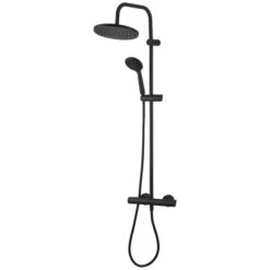 GoodHome Cavally 3-spray Pattern Black Thermostatic Shower Kit