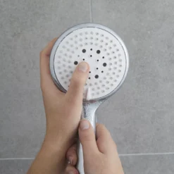 GoodHome Cavally 3-spray Pattern White Chrome Effect Shower Head -Ideal Standard Shop goodhome cavally 3 spray pattern white chrome effect shower head3663602298915 36i