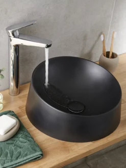 GoodHome Cavally Tall Gloss Chrome Effect Round Deck-mounted Manual Sink Or Worktop Mono Mixer Tap -Ideal Standard Shop goodhome cavally tall gloss chrome effect round deck mounted manual sink or worktop mono mixer tap3663602300069 23i