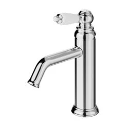 GoodHome Etel Medium Chrome Effect Round Deck-mounted Manual Basin Mono Mixer Tap