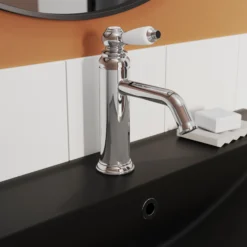 GoodHome Etel Medium Chrome Effect Round Deck-mounted Manual Basin Mono Mixer Tap -Ideal Standard Shop goodhome etel medium chrome effect round deck mounted manual basin mono mixer tap5059340582436 01i