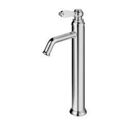 GoodHome Etel Tall Chrome Effect Round Deck-mounted Manual Sink Or Worktop Mono Mixer Tap