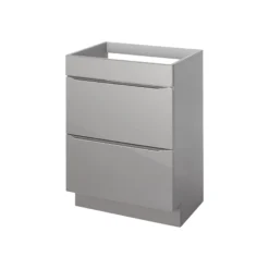 GoodHome Imandra Gloss Anthracite Bathroom Cabinet (H)82cm (W)60cm