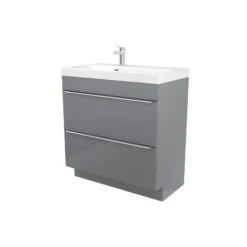 GoodHome Imandra & Mila Grey Freestanding Vanity Unit & Basin Set (W)804mm