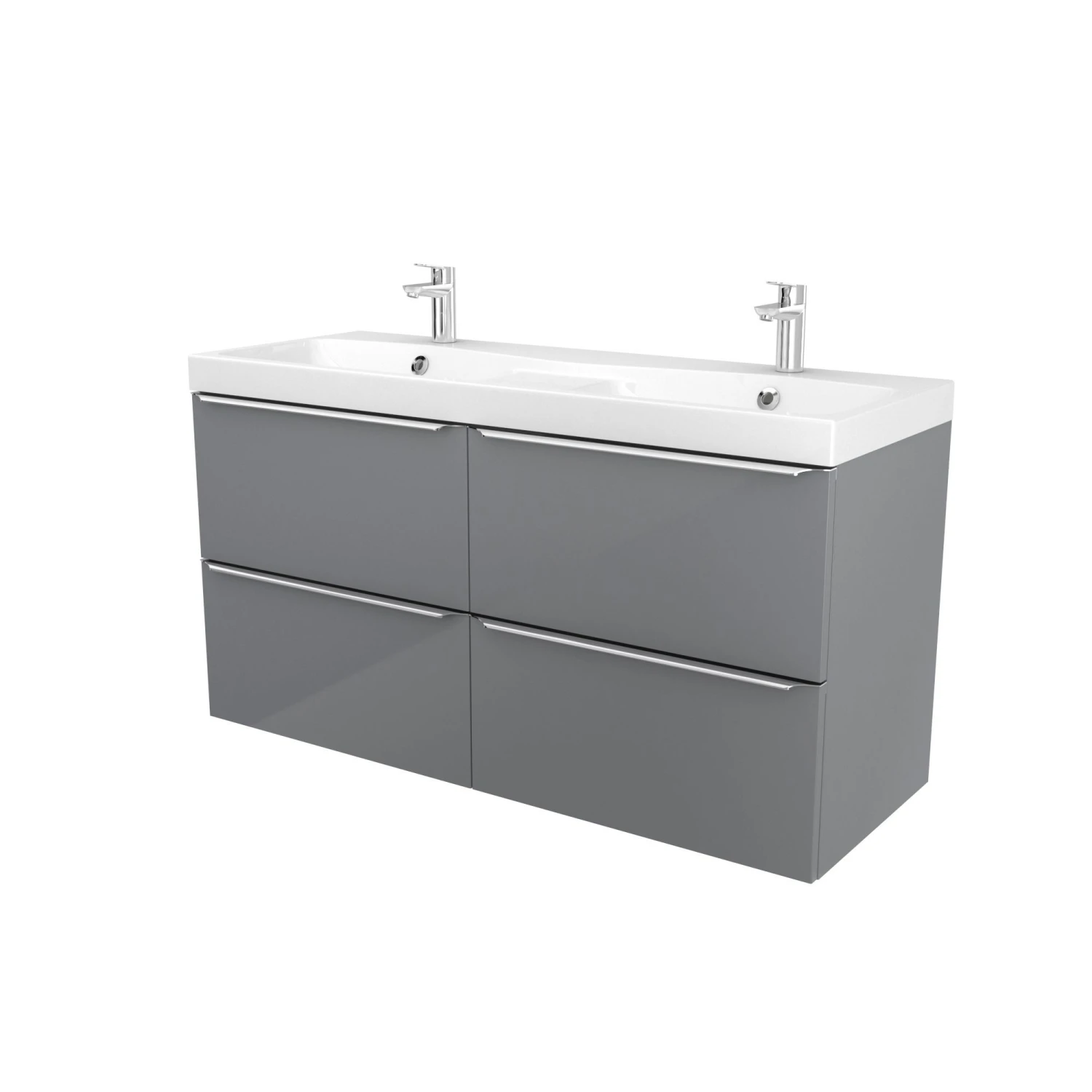 GoodHome Imandra & Mila Grey Wall-mounted Vanity Unit & Basin Set (W)1204mm 1 GoodHome Imandra & Mila Grey Wall-mounted Vanity Unit & Basin Set (W)1204mm