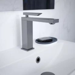GoodHome Kolima Chrome Medium Square Deck-mounted Manual Basin Mono Mixer Tap -Ideal Standard Shop goodhome kolima chrome medium square deck mounted manual basin mono mixer tap5059340582818 01i