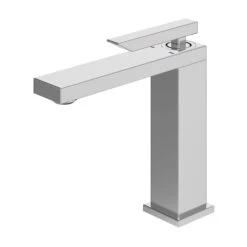 GoodHome Kolima Chrome Medium Square Deck-mounted Manual Basin Mono Mixer Tap