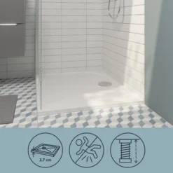 GoodHome Limski Rectangular Shower Tray (L)800mm (W)1200mm (H)28mm -Ideal Standard Shop goodhome limski rectangular shower tray l 800mm w 1200mm h 28mm3663602943723 42i