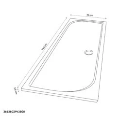 GoodHome Limsky Rectangular Shower Tray (L)700mm (W)1400mm (H)28mm -Ideal Standard Shop goodhome limsky rectangular shower tray l 700mm w 1400mm h 28mm3663602943808 01t