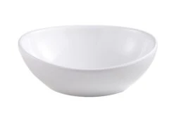 GoodHome Nessa White Oval Counter-mounted Counter Top Basin (W)40.5cm