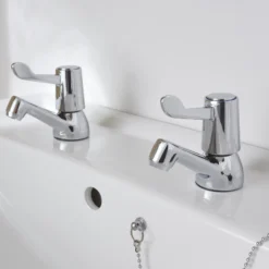 GoodHome Netley Traditional Basin Pillar Tap -Ideal Standard Shop goodhome netley traditional basin pillar tap3663602662471 04bq