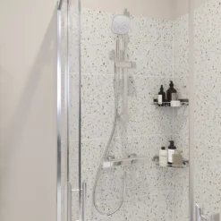 GoodHome Teesta 3-spray Pattern Mixer Shower -Ideal Standard Shop goodhome teesta 3 spray pattern mixer shower3663602301486 03i