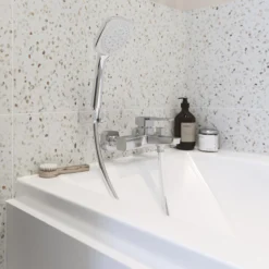 GoodHome Teesta Chrome Effect Shower Kit -Ideal Standard Shop goodhome teesta chrome effect shower kit3663602300885 03i