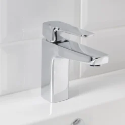 GoodHome Teesta Standard Deck-mounted Basin Mixer Tap -Ideal Standard Shop goodhome teesta standard deck mounted basin mixer tap5059340185668 01i