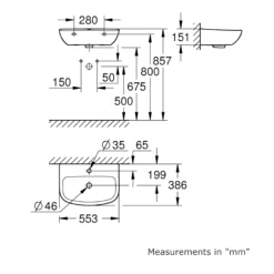 Grohe Bau Alpine White Curved Wall-mounted Cloakroom Basin (W)55.3cm -Ideal Standard Shop grohe bau alpine white curved wall mounted cloakroom basin w 55 3cm4005176405976 01t