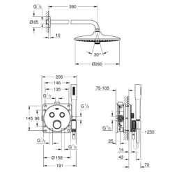 Grohe Grohtherm SmartControl Chrome Effect Thermostatic Multi Head Shower With 2 Buttons -Ideal Standard Shop grohe grohtherm smartcontrol chrome effect thermostatic multi head shower with 2 buttons4005176484117 01t bq