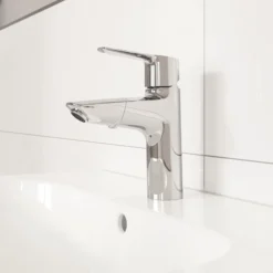 Grohe QuickFix Start Pull-out Chrome Effect Deck-mounted Manual Basin Mono Mixer Tap With Pop-up Waste -Ideal Standard Shop grohe quickfix start pull out chrome effect deck mounted manual basin mono mixer tap with pop up waste4005176644184 01i bq