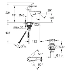 Grohe QuickFix Start Pull-out Chrome Effect Deck-mounted Manual Basin Mono Mixer Tap With Pop-up Waste -Ideal Standard Shop grohe quickfix start pull out chrome effect deck mounted manual basin mono mixer tap with pop up waste4005176644184 01t bq