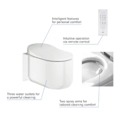 Grohe Sensia Arena Alpine White Wall Hung Toilet & Cistern With Soft Close Seat -Ideal Standard Shop grohe sensia arena alpine white wall hung toilet cistern with soft close seat3663602395348 36c
