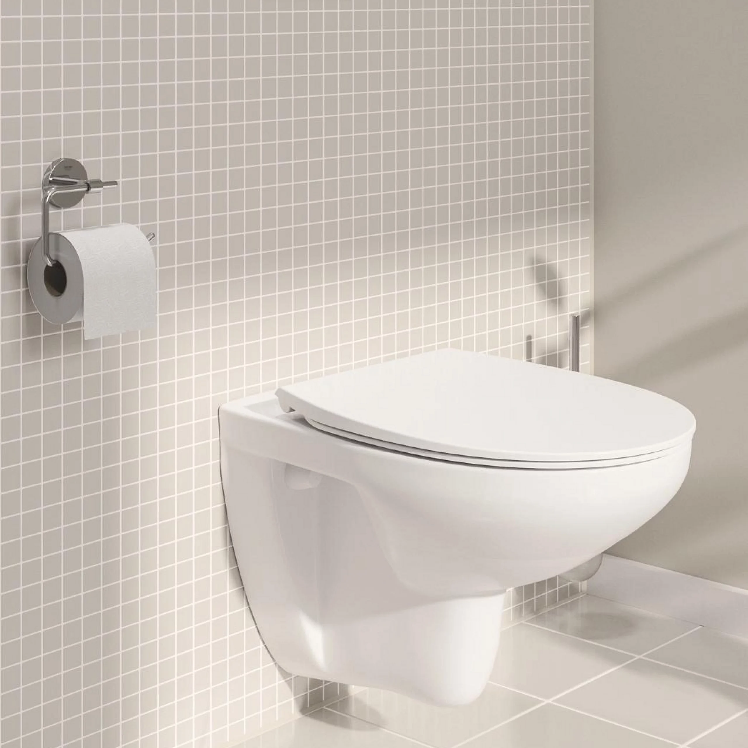 Grohe Solido 5in1 Alpine White Standard Wall Hung Oval Toilet & Cistern With Soft Close Seat 3 Grohe Solido 5in1 Alpine White Standard Wall Hung Oval Toilet & Cistern With Soft Close Seat - Image 3
