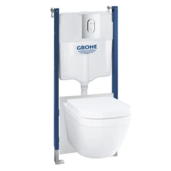 Grohe Solido White Wall Hung Toilet & Cistern With Soft Close Seat