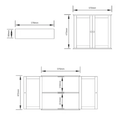 Lassic Rebecca Jones Matt Grey Double Mirrored Wall Cabinet (W)570mm (H)470mm 7 Lassic Rebecca Jones Matt Grey Double Mirrored Wall Cabinet (W)570mm (H)470mm -Ideal Standard Shop lassic rebecca jones matt grey double mirrored wall cabinet w 570mm h 470mm5056326795323 01t