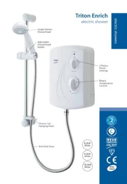 Triton Enrich White Electric Shower, 9.5kW -Ideal Standard Shop triton enrich white electric shower 9 5kw5012663017214 18bq