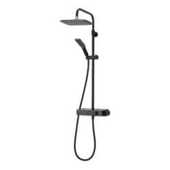 Triton Single-spray Pattern Black Brushed Steel Effect Thermostatic Mixer Shower