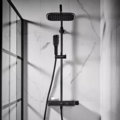 Triton Single-spray Pattern Black Brushed Steel Effect Thermostatic Mixer Shower -Ideal Standard Shop triton single spray pattern black brushed steel effect thermostatic mixer shower5012663155626 01i bq