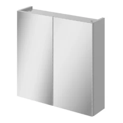 Veleka Gloss Grey Double Bathroom Cabinet With Mirrored Door (H)540mm (W)550mm