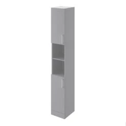 Veleka Gloss Grey Single Bathroom Cabinet (H)180cm (W)27.5cm