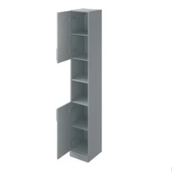 Veleka Gloss Grey Single Bathroom Cabinet (H)180cm (W)27.5cm -Ideal Standard Shop veleka gloss grey single bathroom cabinet h 180cm w 27 5cm5059340255484 24c
